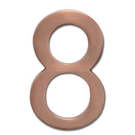 Brass 4 Inch Floating House Number Antique Copper 8